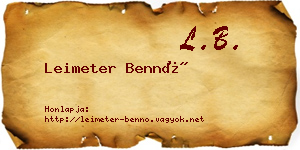 Leimeter Bennó névjegykártya